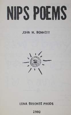 Bild Nr.1: 123-1029 Bennett,John M.: (Literatur und illustrierte Bücher 20.Jahrhundert - Alte Literatur in modernen Ausgaben)