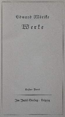 Bild Nr.1: 123-1081 Mörike,E.: (Einband)