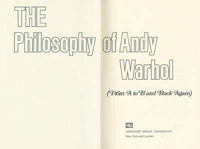 Bild Nr.1: 123-1299 Warhol,A.: (Literatur und illustrierte Bücher 20.Jahrhundert - Alte Literatur in modernen Ausgaben)