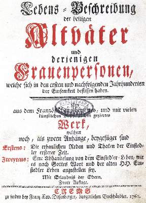 Bild Nr.1: 123-134 Lebens-Beschreibung: (Eremiten)
