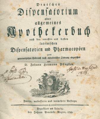 Bild Nr.1: 123-1402 Pfingsten,J.H.: (Medizin, Pharmazie)
