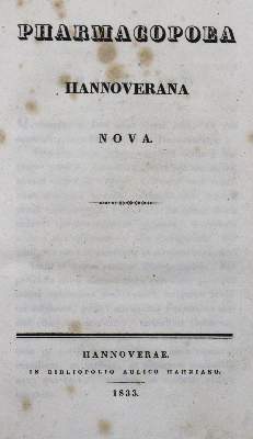Bild Nr.1: 123-1407 Pharmacopoea Hannoverana Nova.: (Medizin, Pharmazie)