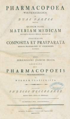 Bild Nr.1: 123-1410 Pharmacopoea Wirtembergica: (Medizin, Pharmazie)
