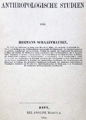 Bild Nr.1: 123-1469 Schaaffhausen,H.: (Verschiedene Gebiete - Varia, Anthropologie)