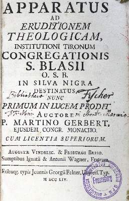 Bild Nr.1: 123-155 Gerbert,M.: (Alte Drucke, Handschriften und Theologie)
