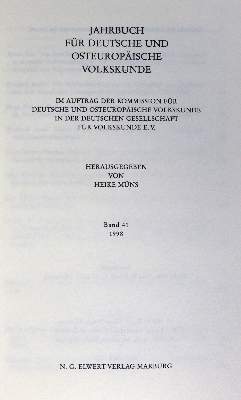 Bild Nr.1: 123-1655 Jahrbuch für ostdeutsche Volkskunde.: (Deutschland, Ostdeutschland)