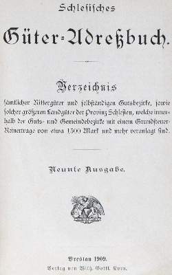 Bild Nr.1: 123-1682 Schlesisches Güter-Adressbuch.: (Deutschland, Schlesien)