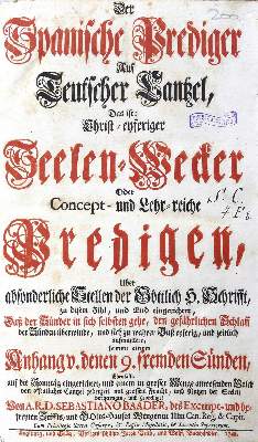 Bild Nr.1: 123-18 Barcia Zambrana,J.: (Alte Drucke, Handschriften und Theologie)