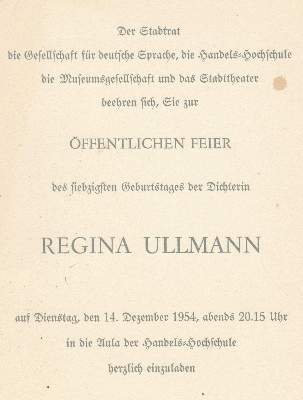 Bild Nr.1: 123-1922 Ullmann, Regina: (Autographen)