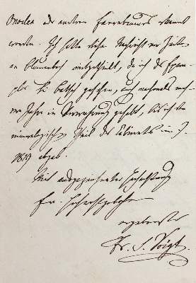 Bild Nr.1: 123-1925 Voigt, Friedrich Siegmund,: (Autographen)