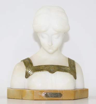 Bild Nr.1: 123-1984 Senter, W.R. Alabasterbüste.: (Varia, Skulpturen - Plastiken)