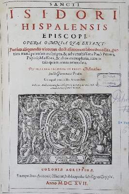 Bild Nr.1: 123-205 Hispalensis,I. (d.i. Isidor von Sevilla).: (Alte Drucke, Handschriften und Theologie)