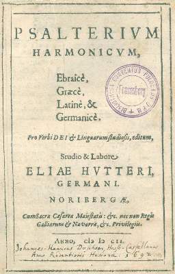 Bild Nr.1: 123-207 Hutter,E.: (Alte Drucke, Handschriften und Theologie)