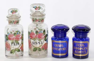 Bild Nr.1: 123-2119 Paar kobaltblaue: (Apothekenwesen, Glas)