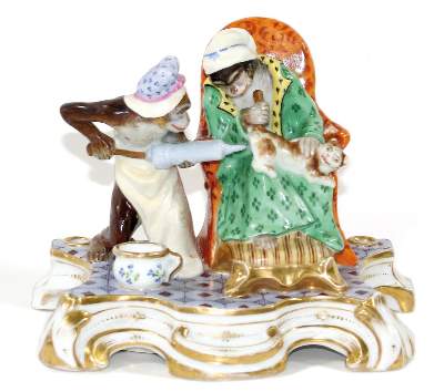 Bild Nr.1: 123-2130 Karikatur Porzellan Biedermeier: (Apothekenwesen)