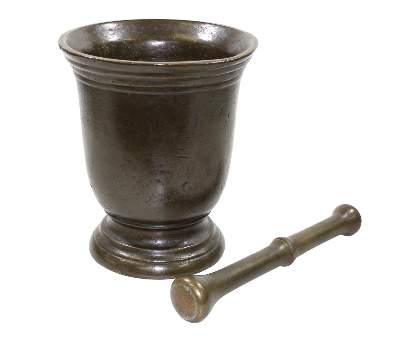 Bild Nr.2: 123-2143 Großer, barocker Mörser: (Apothekenwesen, Mörser)