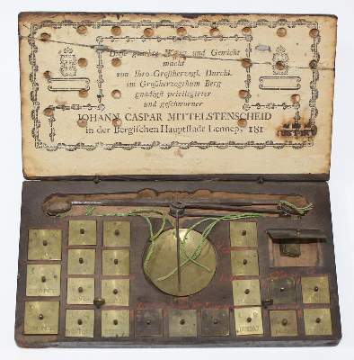 Bild Nr.1: 123-2162 Mittelstenscheid, Caspar Johann.: (Apothekenwesen, Münzwaagen)