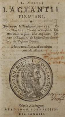 Bild Nr.1: 123-224 Lactantius,L.C.F.: (Alte Drucke, Handschriften und Theologie)