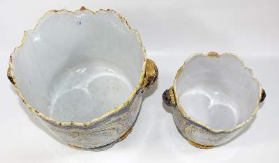 Bild Nr.3: 123-2265 Rouen paar Cache-Pot: (Porzellan u. Keramik, Fayencen)