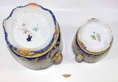 Bild Nr.5: 123-2265 Rouen paar Cache-Pot: (Porzellan u. Keramik, Fayencen)