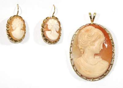 Bild Nr.1: 123-2292 Muschelkamee Broschhänger.: (Schmuck, Anhänger)