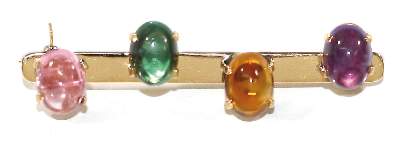 Bild Nr.1: 123-2308 Edelsteinbrosche 585 GG.: (Schmuck, Broschen)