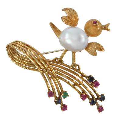 Bild Nr.1: 123-2353 Italienische Brosche 750 GG: (Schmuck, DRC Pforzheim)