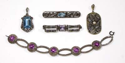 Bild Nr.1: 123-2370 Art Deco Silberschmuck.: (Schmuck, Pforzheim)