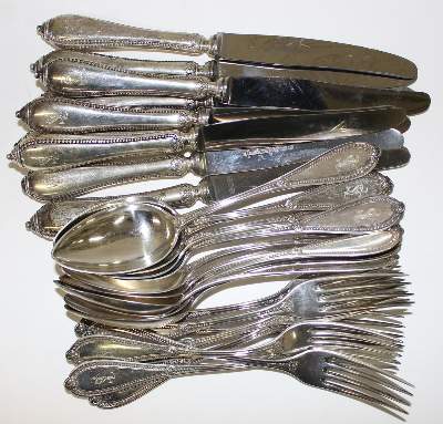 Bild Nr.3: 123-2416 Jugendstil Speisebesteck: (Silber)