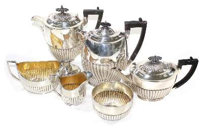 Bild Nr.1: 123-2417 Kaffee-, Tee-Kernstück 6 Tlg.: (Silber)