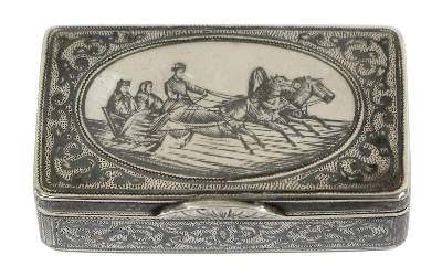 Bild Nr.1: 123-2424 Moskau Tabatiere: (Silber)