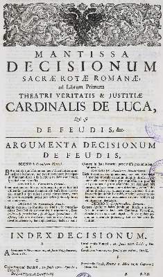 Bild Nr.1: 123-244 Luca,J.B.de.: (Alte Drucke, Handschriften und Theologie)
