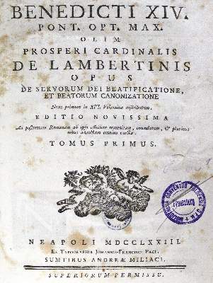 Bild Nr.1: 123-28 Benedikt XIV, Papst.: (Alte Drucke, Handschriften und Theologie)