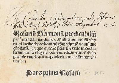 Bild Nr.1: 123-29 Bernhardin von Busti.: (Alte Drucke, Handschriften und Theologie)