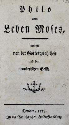 Bild Nr.1: 123-294 Philo von Alexandria.: (Alte Drucke, Handschriften und Theologie)