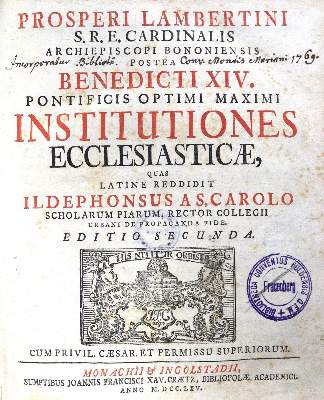 Bild Nr.1: 123-302 Prosperi Lambertini...: (Alte Drucke, Handschriften und Theologie)