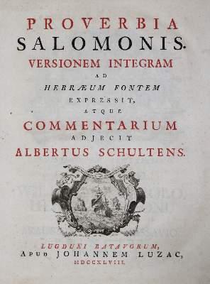 Bild Nr.1: 123-334 Schultens,A.: (Alte Drucke, Handschriften und Theologie)