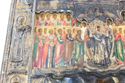 Bild Nr.4: 123-3427 Gottesmutter Pokrov und der Sänger Romanos.: (Künstlergraphik, Ikonen)