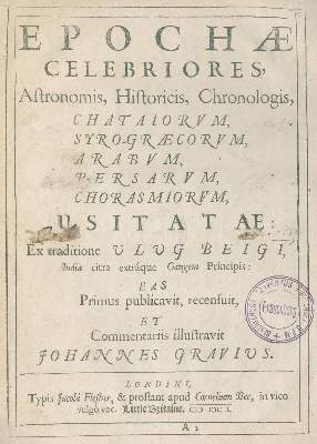 Bild Nr.2: 123-355 Ulugh Beg.: (Alte Drucke, Handschriften und Theologie)
