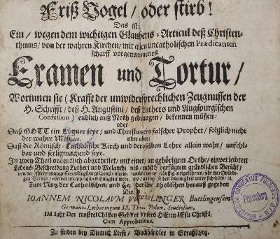 Bild Nr.10: 123-365 Weislinger,J.N.: (Alte Drucke, Handschriften und Theologie)