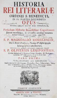 Bild Nr.1: 123-371 Ziegelbauer,M. u. O.Legipont.: (Alte Drucke, Handschriften und Theologie)