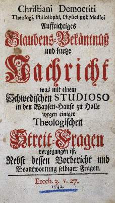 Bild Nr.1: 123-412 (Dippel,J.C.).: (Grenzwissenschaften und Okkultismus)