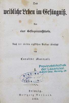Bild Nr.1: 123-436 Marezoll,C. (Übers.).: (Juridica und Kriminologie, Gefängnis)