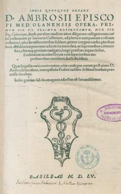 Bild Nr.1: 123-6 Ambrosius von Mailand.: (Alte Drucke, Handschriften und Theologie)