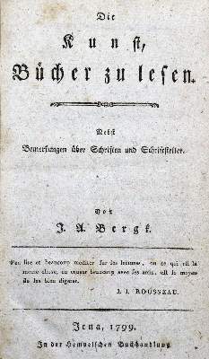 Bild Nr.1: 123-667 Bergk,J.A.: (Bibliographie und Buchwesen)