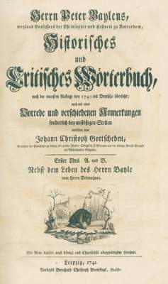 Bild Nr.1: 123-696 Bayle,P.: (Lexika - Wörterbücher - Sprachwissenschaften)
