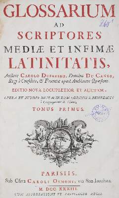 Bild Nr.1: 123-701 Fresne,C.du.: (Lexika - Wörterbücher - Sprachwissenschaften)