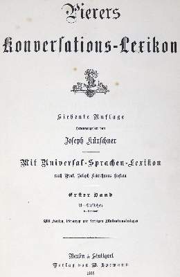 Bild Nr.1: 123-706 Pierers Konversations-Lexikon.: (Lexika - Wörterbücher - Sprachwissenschaften)