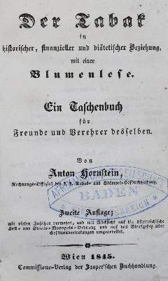Bild Nr.1: 123-753 Hornstein,A.: (Tabak)
