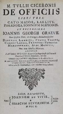 Bild Nr.1: 123-847 Cicero,M.T.: (Literatur und illustrierte Bücher bis 19.Jahrhundert)